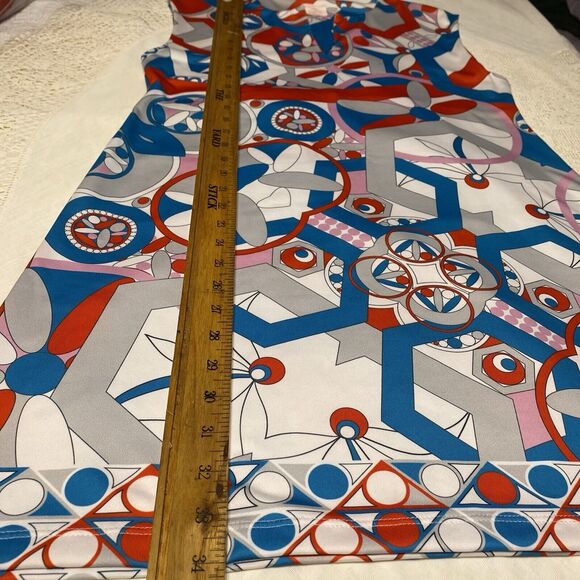 Parisou Dress Size M A-line Mini V-Neck Sleeveless Stretch Abstract Multicolor - Picture 6 of 7